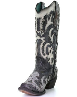 Corral Women's Gray Fur Overlay Western Boots - Snip Toe -Country Clothing Store 2000295318 001 P6