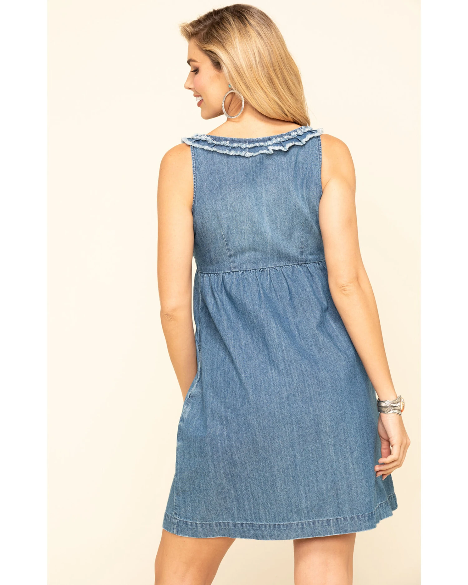 Stetson Women's Denim Ruffle Tank Dress 4 Stetson Women's Denim Ruffle Tank Dress - Image 2