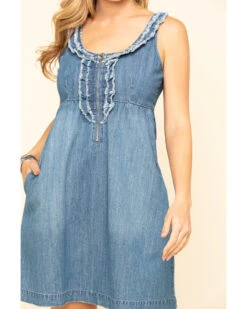 Stetson Women's Denim Ruffle Tank Dress 12 Stetson Women's Denim Ruffle Tank Dress -Country Clothing Store 2000295428 400 P4