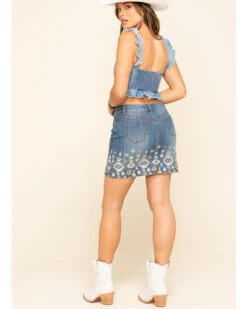 Stetson Women's Denim Southwestern Embroidered Mini Skirt 12 Stetson Women's Denim Southwestern Embroidered Mini Skirt -Country Clothing Store 2000295457 400 P5