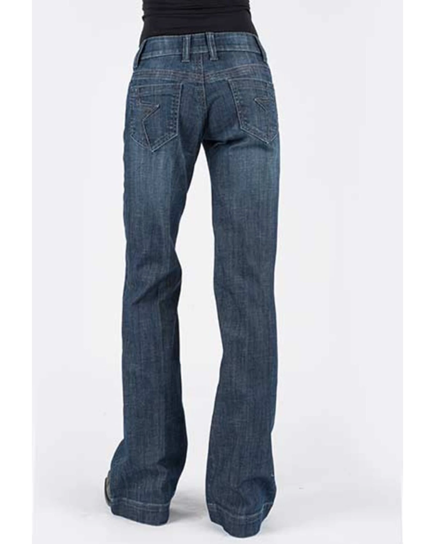 Stetson Women's 214 Dark Wash Decorative City Trousers 4 Stetson Women's 214 Dark Wash Decorative City Trousers - Image 2