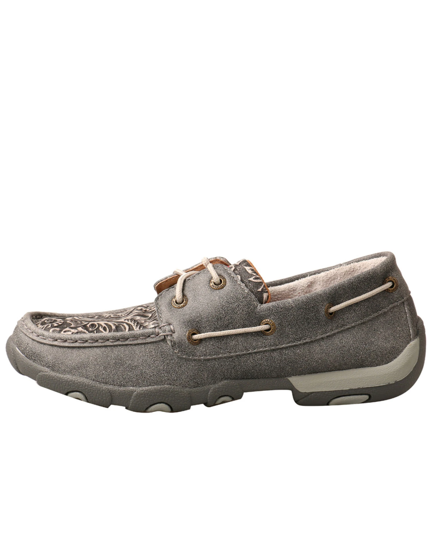 Twisted X Women's Tooled Boat Shoes - Moc Toe 3 Twisted X Women's Tooled Boat Shoes - Moc Toe