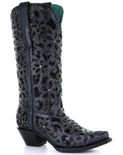 Corral Women's Inlay Embroidery Western Boots - Snip Toe -Country Clothing Store 2000315365 001 P1