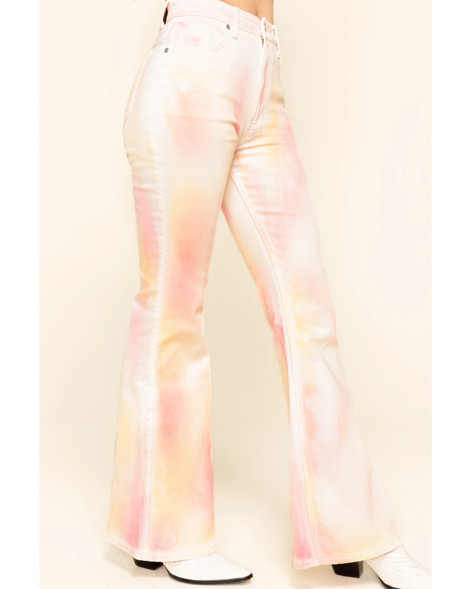 Lee Women's Tie Dye High Rise Flare Jeans 6 Lee Women's Tie Dye High Rise Flare Jeans - Image 4