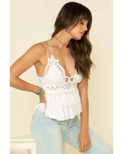Free People Women's Adella Cami Lace Ruffled Tank Top -Country Clothing Store 2000325212 100 P1