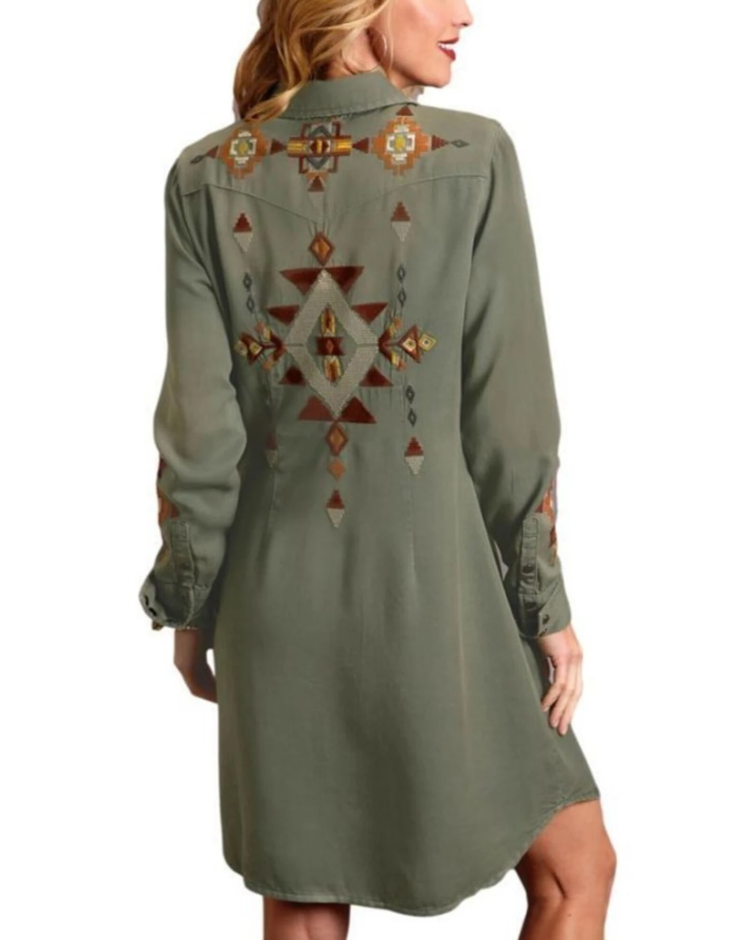 Stetson Women's Southwestern Embroidered Shirt Dress 3 Stetson Women's Southwestern Embroidered Shirt Dress