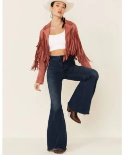 Saints & Hearts Women's Faux Suede Cropped Fringe Jacket -Country Clothing Store 2000326854 661 P1