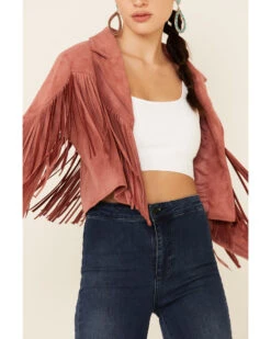 Saints & Hearts Women's Faux Suede Cropped Fringe Jacket -Country Clothing Store 2000326854 661 P3