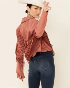Saints & Hearts Women's Faux Suede Cropped Fringe Jacket -Country Clothing Store 2000326854 661 P4