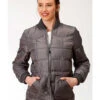 Roper Women's Gray Poly Quilted Jacket -Country Clothing Store 2000326905 020 P1