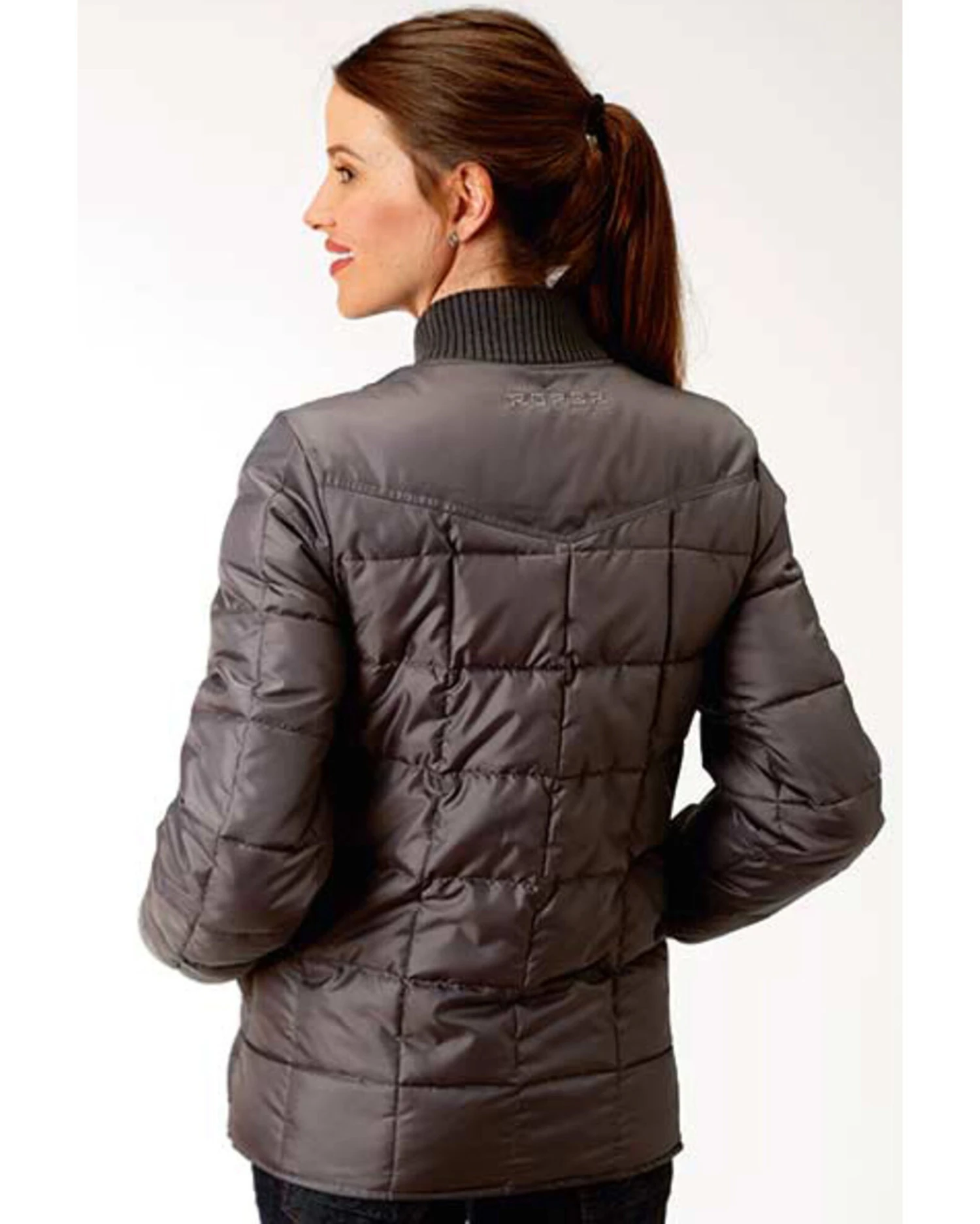 Roper Women's Gray Poly Quilted Jacket 5 Roper Women's Gray Poly Quilted Jacket - Image 3