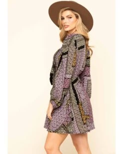 Band Of The Free Women's Multi Patchwork Tie Front Dress -Country Clothing Store 2000327338 900 P3