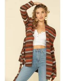 Cripple Creek Women's Orange Striped Blanket Wrap Jacket -Country Clothing Store 2000327628 800 P1