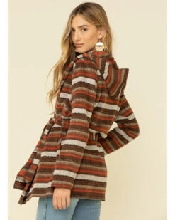 Cripple Creek Women's Orange Striped Blanket Wrap Jacket -Country Clothing Store 2000327628 800 P2