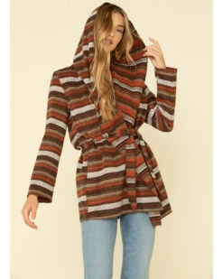 Cripple Creek Women's Orange Striped Blanket Wrap Jacket -Country Clothing Store 2000327628 800 P4