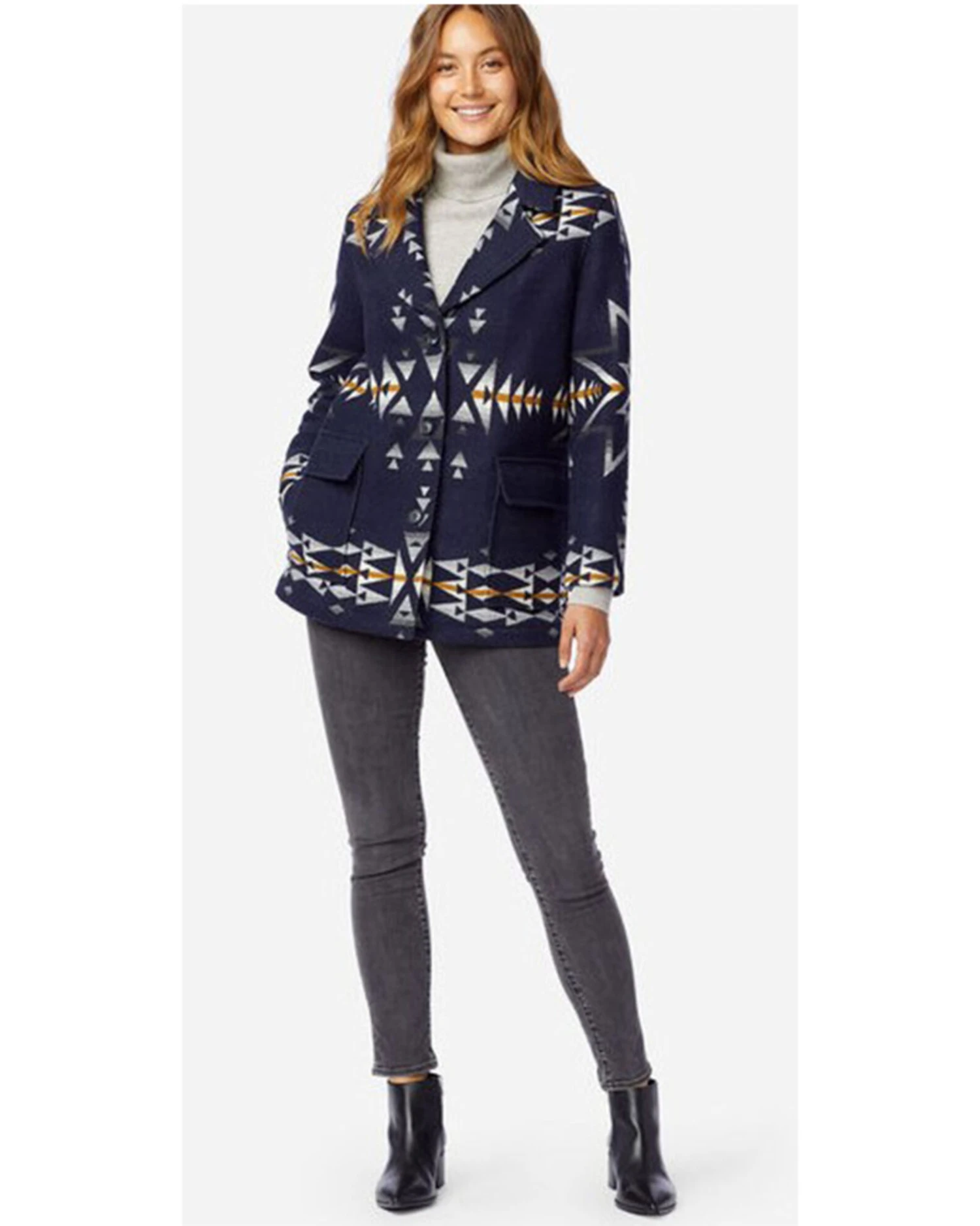 Pendleton Women's Navy Plain Star Wahkenna Coat 3 Pendleton Women's Navy Plain Star Wahkenna Coat