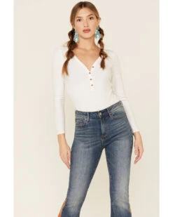 Driftwood Women’s Medium Wash Suede Patchwork Flare Jeans -Country Clothing Store 2000328193 400 P4