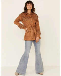 MINKPINK Women's Tan We Are Free Fringe Jacket -Country Clothing Store 2000328411 280 P2