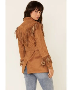 MINKPINK Women's Tan We Are Free Fringe Jacket -Country Clothing Store 2000328411 280 P4