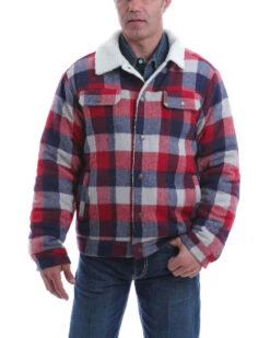 Cinch Men's Multi Plaid Print Sherpa Lined Trucker Jacket -Country Clothing Store 2000328482 900 P1