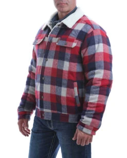 Cinch Men's Multi Plaid Print Sherpa Lined Trucker Jacket -Country Clothing Store 2000328482 900 P3