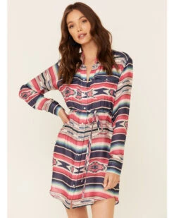 Stetson Women's Southwestern Print Self-Tie Sash Dress 9 Stetson Women's Southwestern Print Self-Tie Sash Dress -Country Clothing Store 2000332681 900 P1
