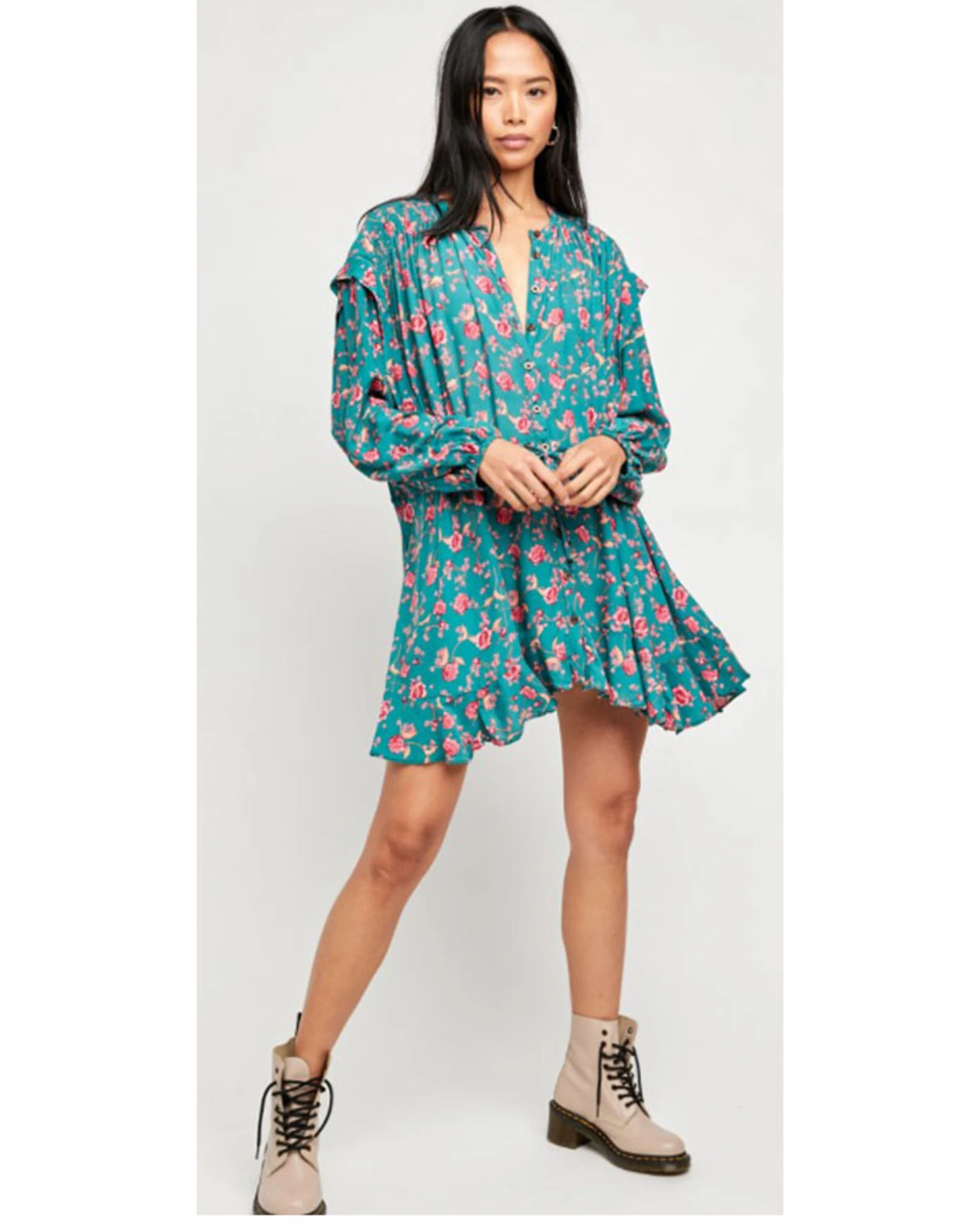 Free People Women's Flower Fields Mini Dress 3 Free People Women's Flower Fields Mini Dress