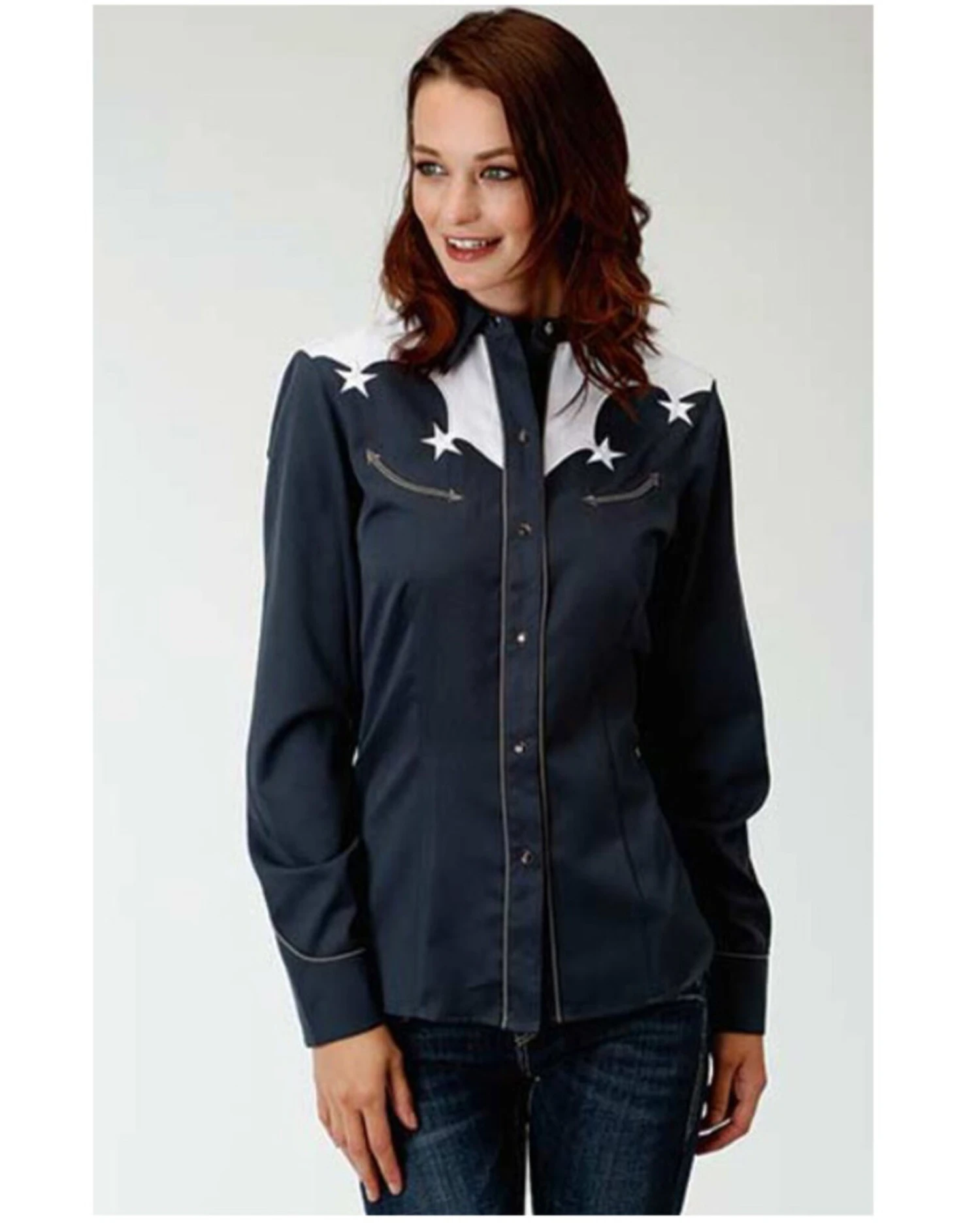 Roper Women's Star Long Sleeve Western Shirt 3 Roper Women's Star Long Sleeve Western Shirt