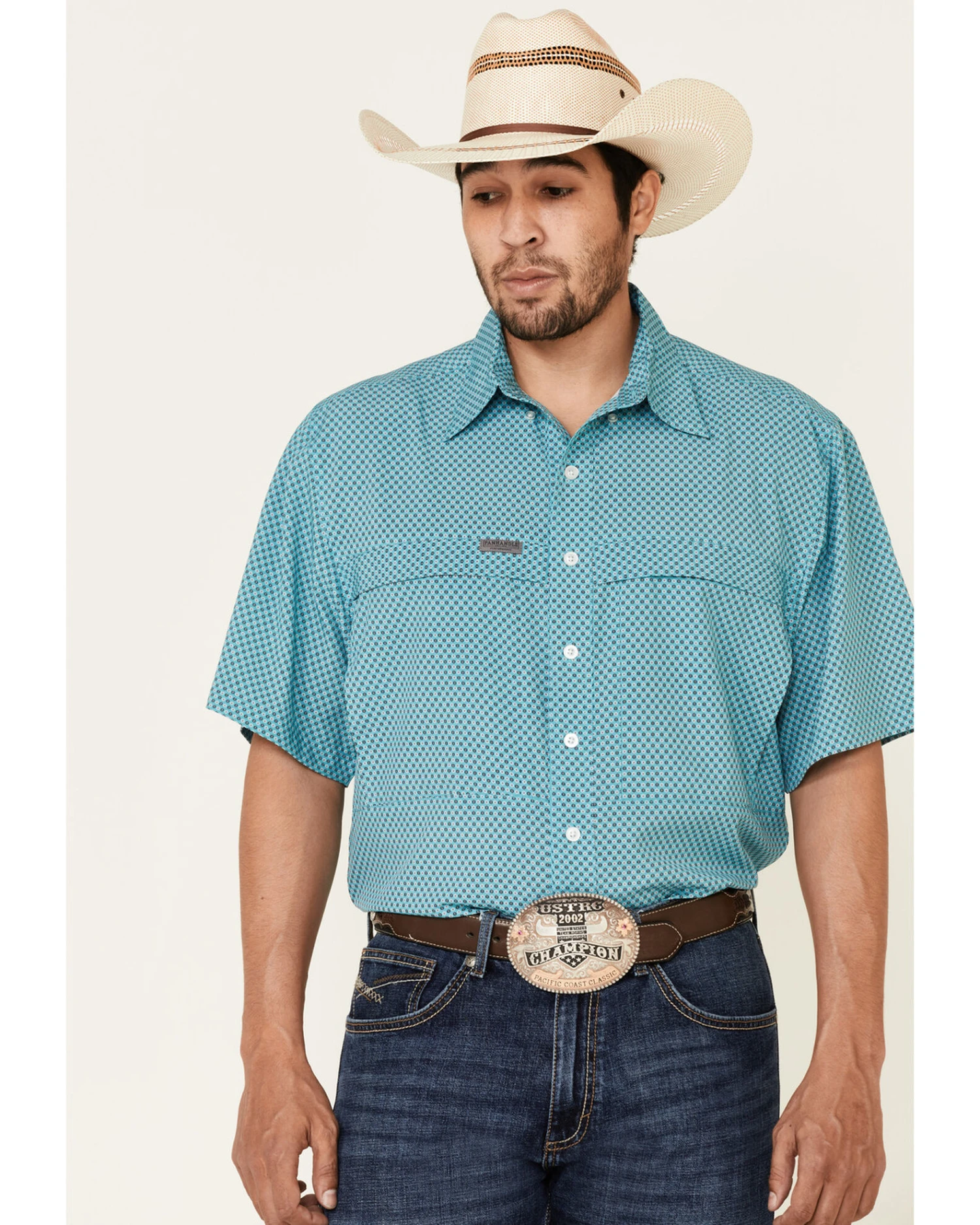 Panhandle Men's Geo Print Competition Short Sleeve Western Shirt 6 Panhandle Men's Geo Print Competition Short Sleeve Western Shirt - Image 4