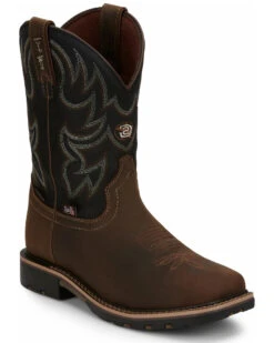 Justin Men's Fireman Black Western Boots - Square Toe -Country Clothing Store 2000334478 280 P1