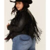 Liberty Wear Women's Black Fringe Snap Sheep Napa Jacket - Plus 2 Liberty Wear Women's Black Fringe Snap Sheep Napa Jacket - Plus -Country Clothing Store 2000334584 001 P4