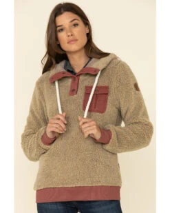 Wanakome Women's Fay Snap Neck Sherpa Hooded Pullover -Country Clothing Store 2000336329 280 P1