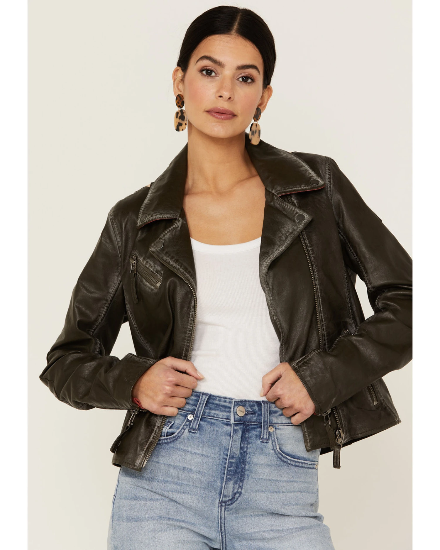 Mauritius Women's Christy Scatter Star Leather Jacket 3 Mauritius Women's Christy Scatter Star Leather Jacket