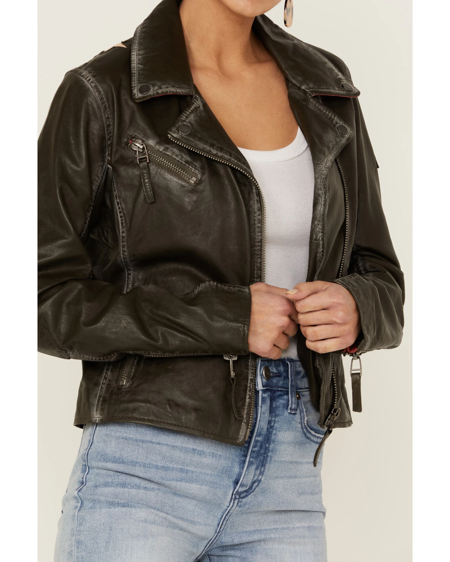 Mauritius Women's Christy Scatter Star Leather Jacket 6 Mauritius Women's Christy Scatter Star Leather Jacket - Image 4
