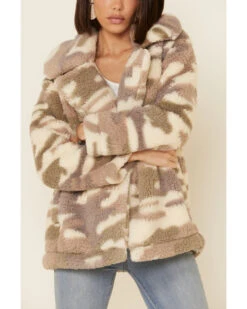 Z Supply Women's Camo Faux Fur Sherpa Jacket -Country Clothing Store 2000336475 110 P3
