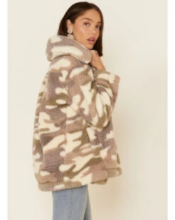 Z Supply Women's Camo Faux Fur Sherpa Jacket -Country Clothing Store 2000336475 110 P4
