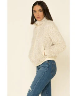 Angie Women's Cream Zip-Front Faux Fur Jacket -Country Clothing Store 2000336786 110 P5