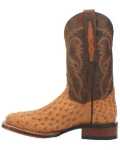 Dan Post Men's Kershaw Exotic Ostrich Skin Western Boots - Broad Square Toe -Country Clothing Store 2000337937 280 P3