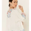 Johnny Was Women's Mateo Embroidered Gauze Long Sleeve Top -Country Clothing Store 2000339047 100 P5