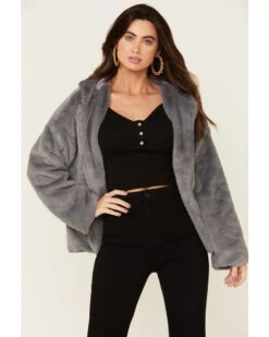 Saints & Hearts Women's Faux Fur Open Hooded Jacket -Country Clothing Store 2000339900 020 P1