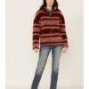 Cruel Girl Women's Southwestern Print High-Pile Zip-Front Fleece Jacket -Country Clothing Store 2000342171 500 P4