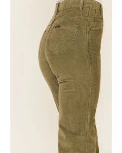 Lee Women's Olive Corduroy High Rise Flare Jeans