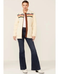 Pendleton Women's Ivory Glacier Sunset Zip-Front Fleece Jacket -Country Clothing Store 2000343326 103 P2