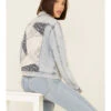 Driftwood Women's Light Wash Patchwork Cropped Button-Front Denim Jacket -Country Clothing Store 2000344289 400 P5