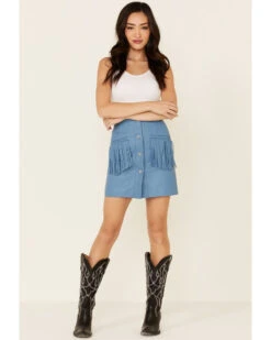 Understated Leather Women's Turquoise Fringe Peace Skirt -Country Clothing Store 2000344480 440 P1