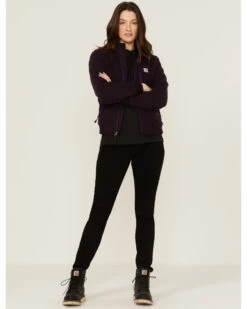 Carhartt Women's Solid Purple Relaxed Fit Zip-Front Sherpa Fleece Work Jacket -Country Clothing Store 2000346345 021 P2