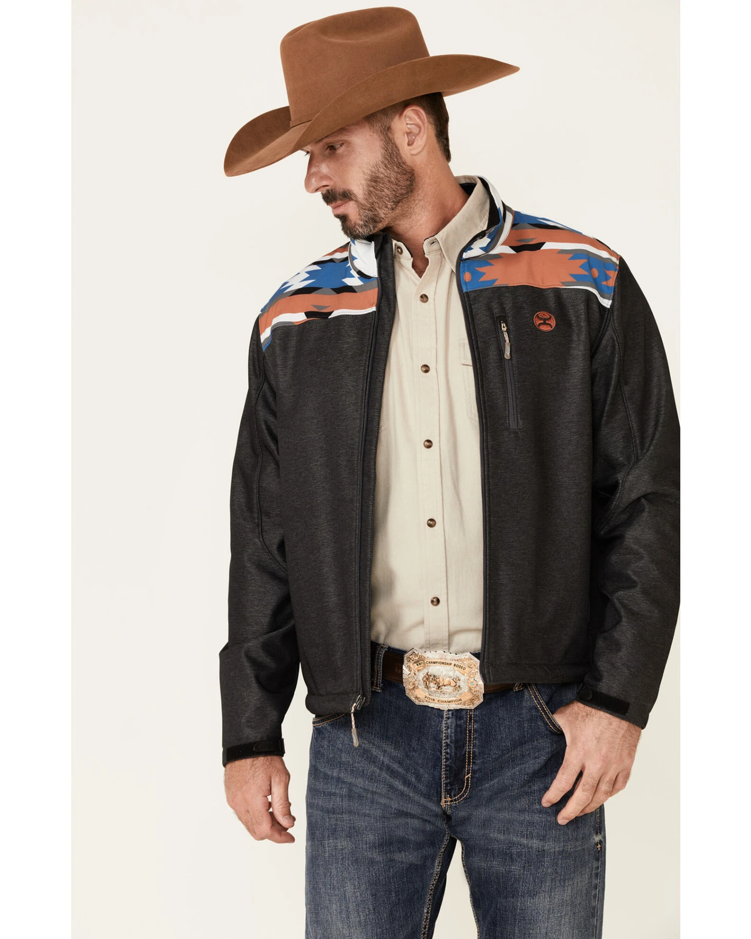 Hooey Men's Southwestern Print Zip-Front Softshell Jacket 3 Hooey Men's Southwestern Print Zip-Front Softshell Jacket