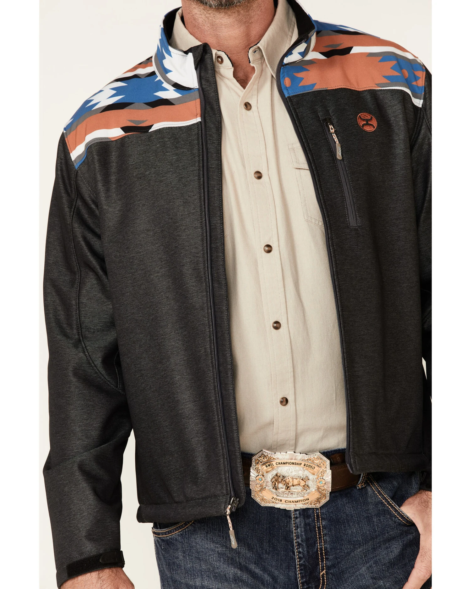 Hooey Men's Southwestern Print Zip-Front Softshell Jacket 5 Hooey Men's Southwestern Print Zip-Front Softshell Jacket - Image 3