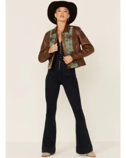 Double D Ranch Women's Cliff Dwellers Button-Front Leather Jacket -Country Clothing Store 2000347580 200 P2