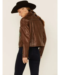 Double D Ranch Women's Cliff Dwellers Button-Front Leather Jacket -Country Clothing Store 2000347580 200 P4